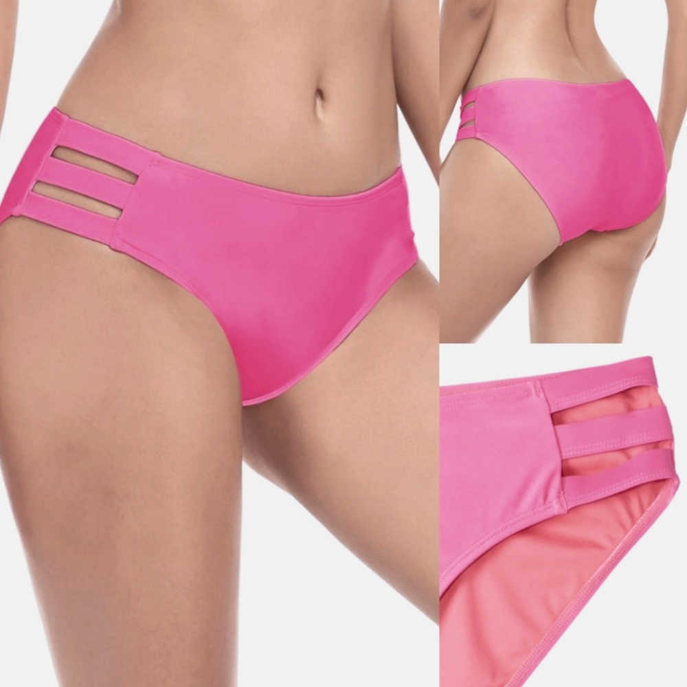 Ocean Blues Women's Pink Full Coverage Swim Brief Size Small